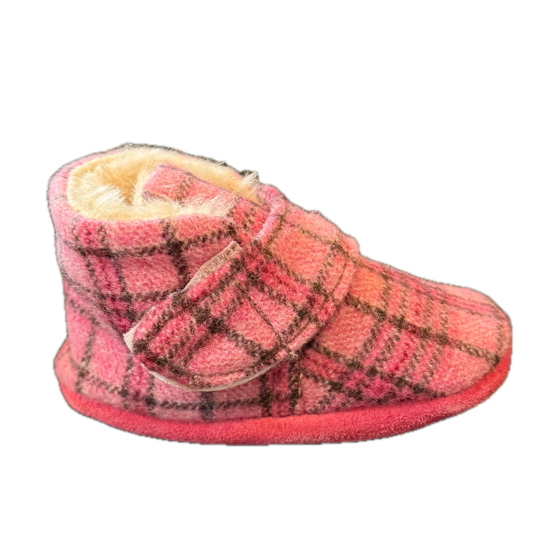 Minnetonka Girls Pink Plaid Booties Size: 2 Infant Pink Plaid