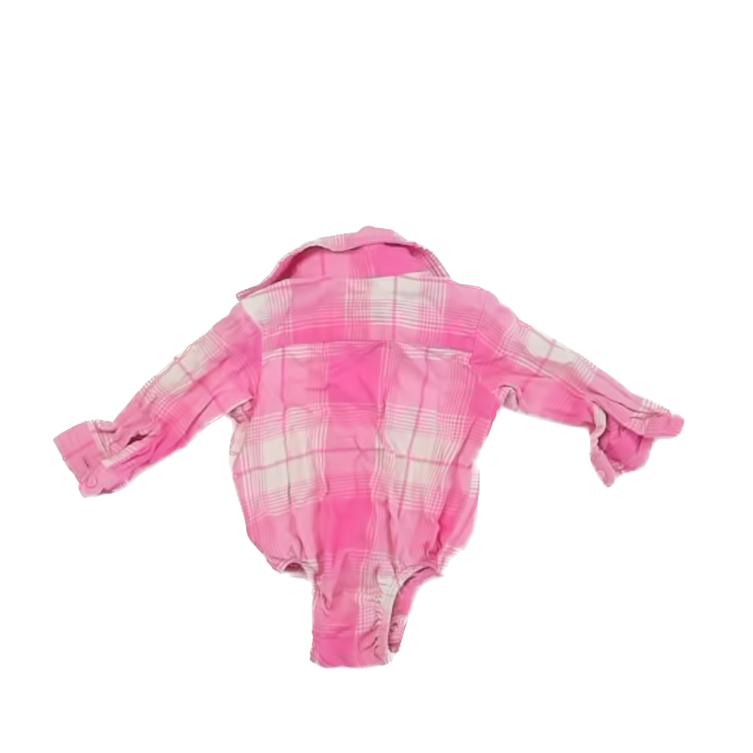 Outdoor Kids Girls Pink Plaid Onesie Size: 12 Months Pink Plaid