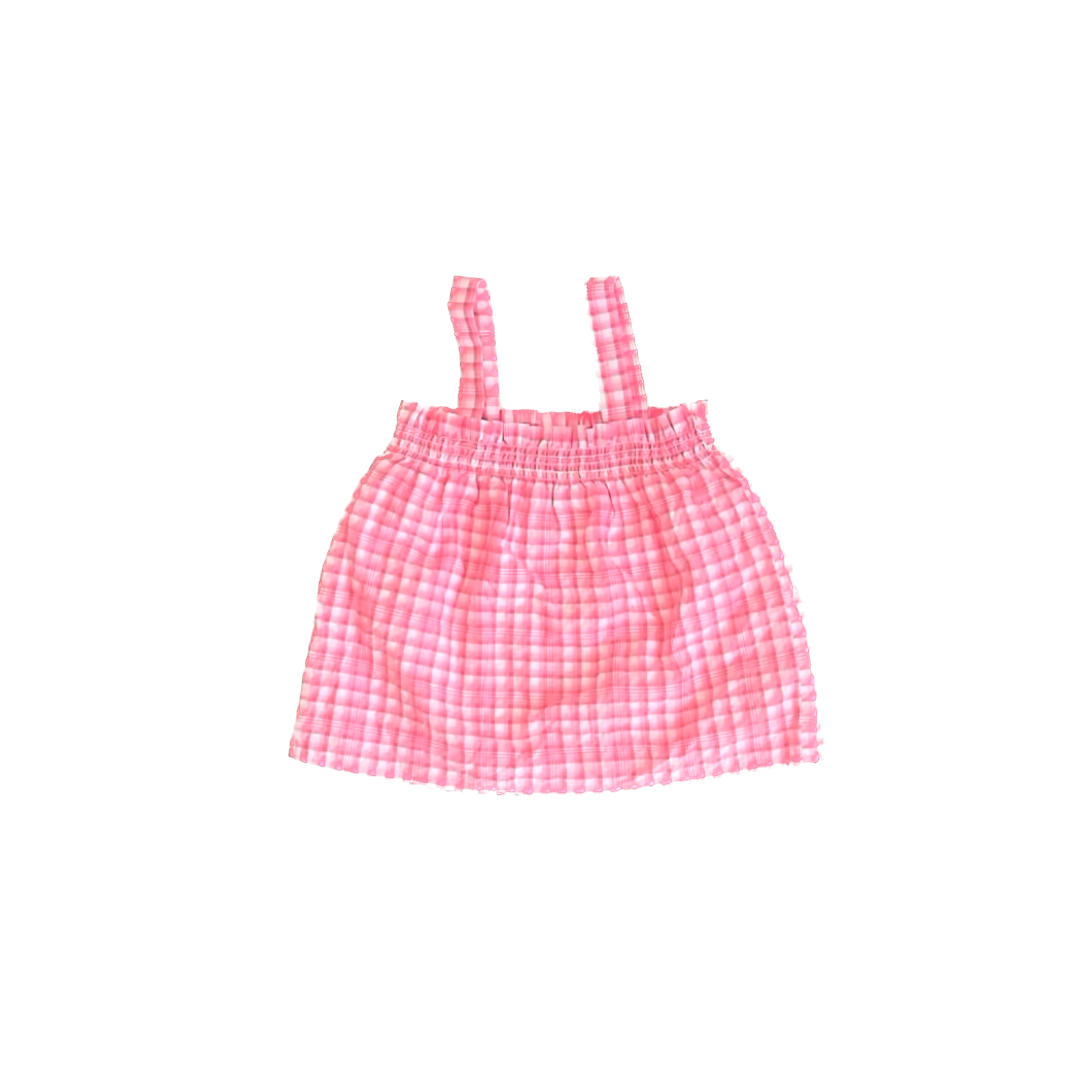 Rockets Of Awesome Girls Pink Plaid Tank Top Size: 7 Years Pink Plaid