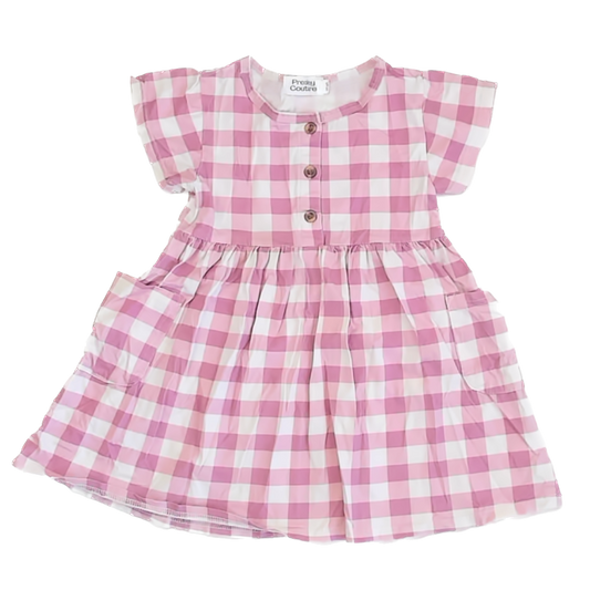 Presley Couture Girls Pink Plaid Dress Size: 3T/4T Pink Plaid