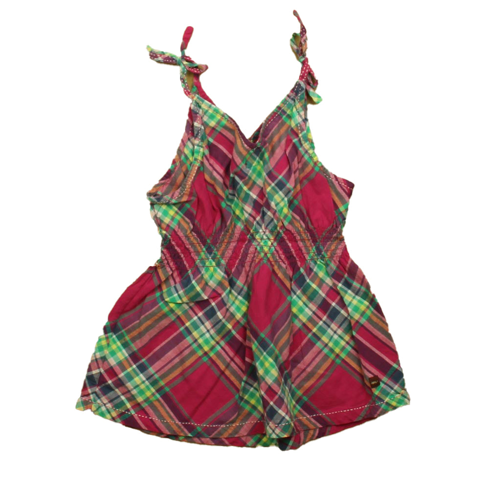 Tea Girls Pink Plaid Blouse Size: 7 Years