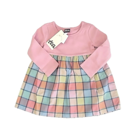 Tea Collection Girls Pink Plaid Dress Size: 3-6 Months Pink Plaid