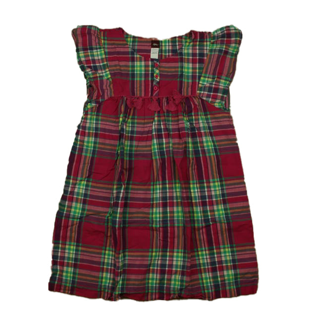 Tea Girls Pink Plaid Dress Size: 12 Years