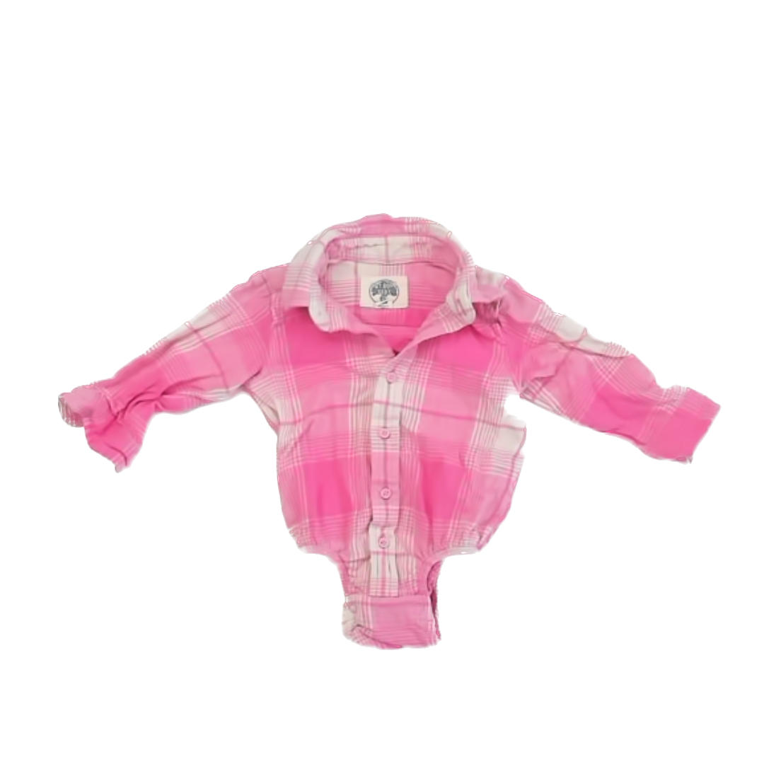 Outdoor Kids Girls Pink Plaid Onesie Size: 12 Months Pink Plaid