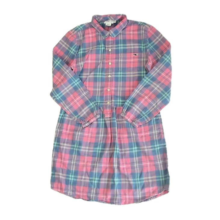 Vineyard Vines Girls Pink Plaid Dress Size: 12 Years Pink Plaid