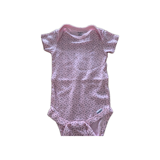 Gerber Childrenswear Girls pink | polka dot | Black Onesie Size: 6-9 months pink | polka dot | Black
