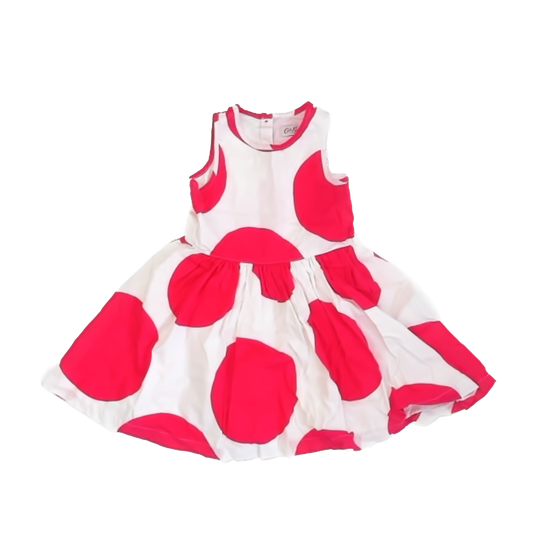 Cath Kids Girls Pink Polka Dot Dress Size: 1-2 Years Pink Polka Dot