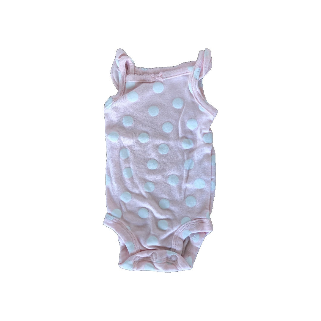 Carters Girls pink | polka dot Onesie Size: Newborn pink | polka dot