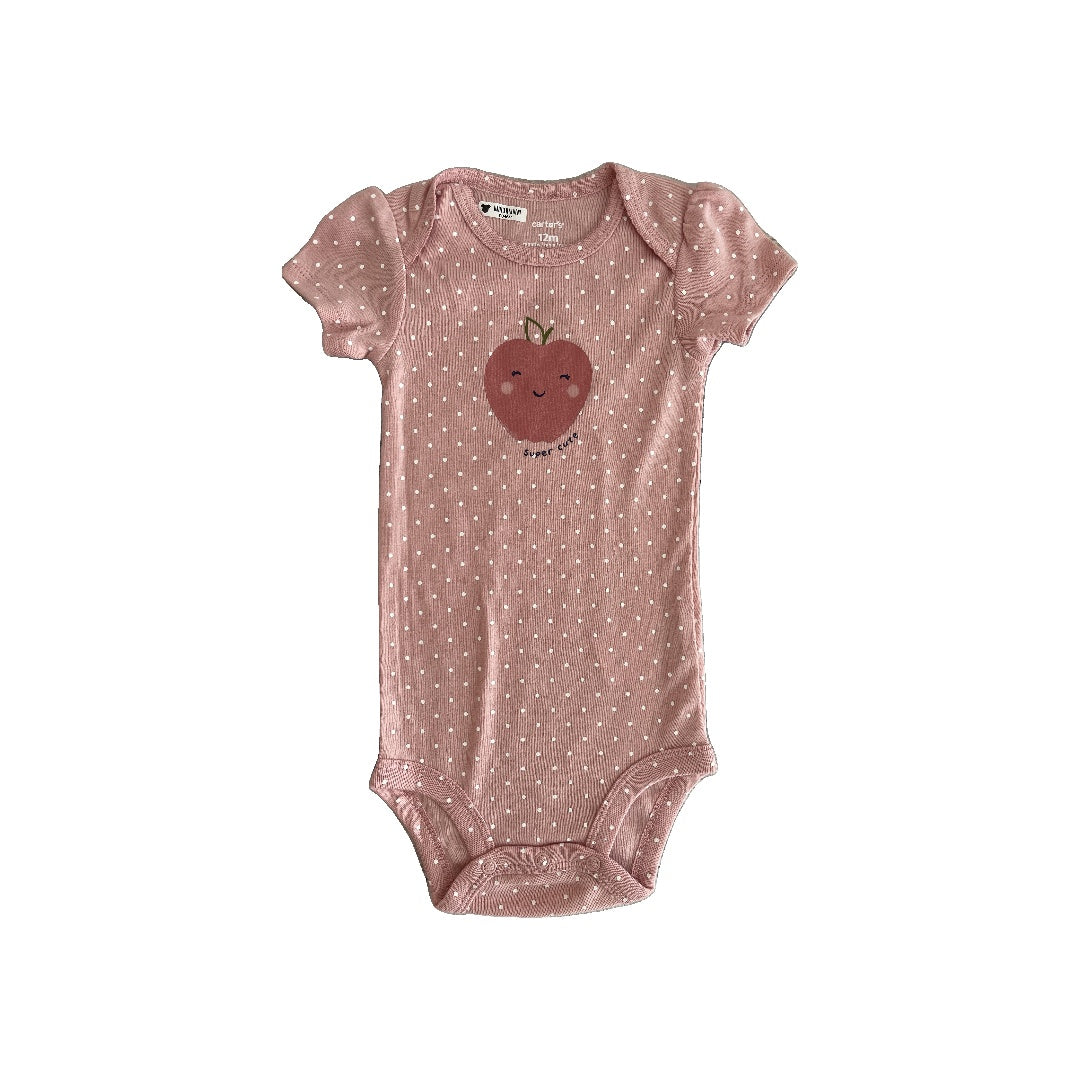 Carters Girls pink | polka dot Onesie Size: 12 months pink | polka dot