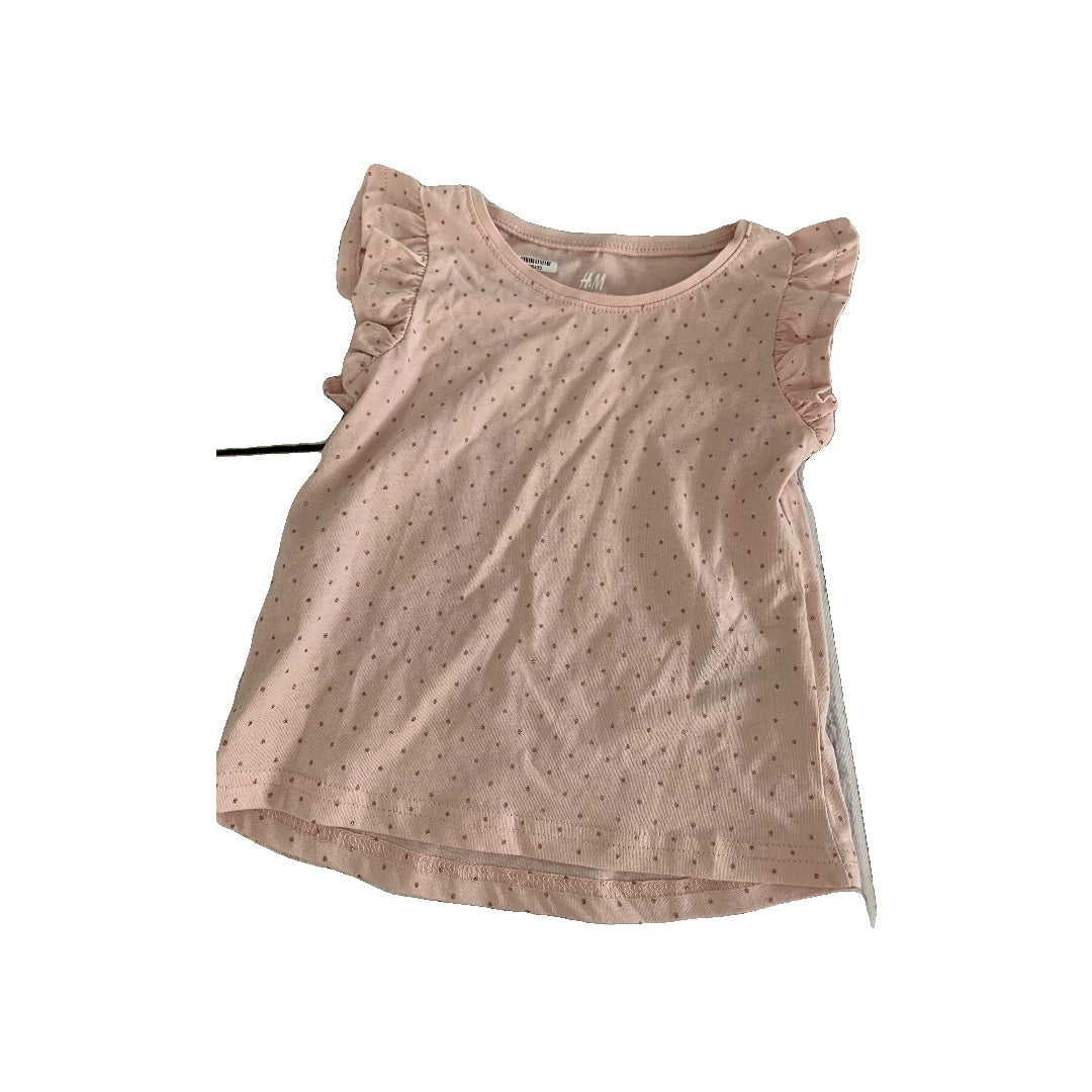 H&M Girls pink | polka dot Shirt Size: 2T pink | polka dot