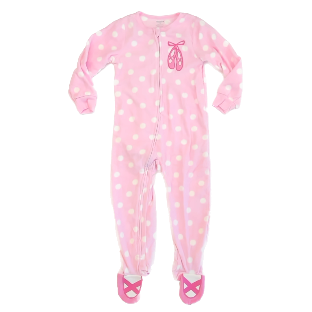 Absorba Girls Pink Polka Dots 1-piece footed Pajamas Size: 4T Pink Polka Dots
