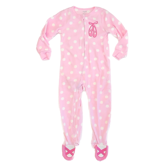 Absorba Girls Pink Polka Dots 1-piece footed Pajamas Size: 4T Pink Polka Dots