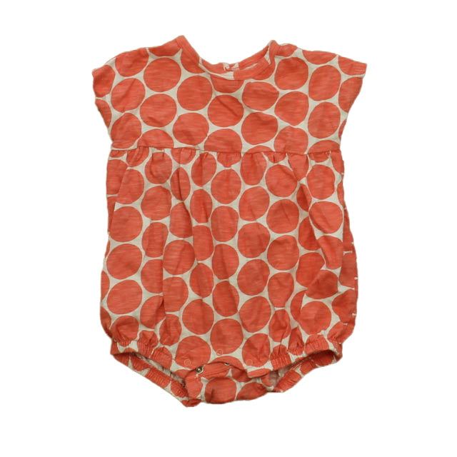 Primary.com Girls Pink Polka Dots Romper Size: 12-18 Months