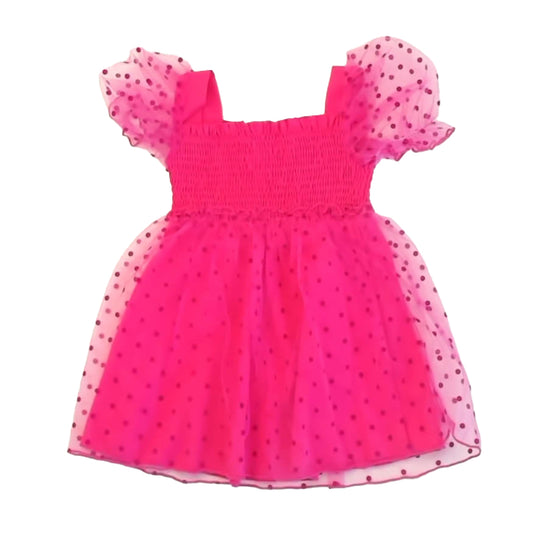 Shein Girls Pink Polka Dots Dress Size: 2-3T Pink Polka Dots