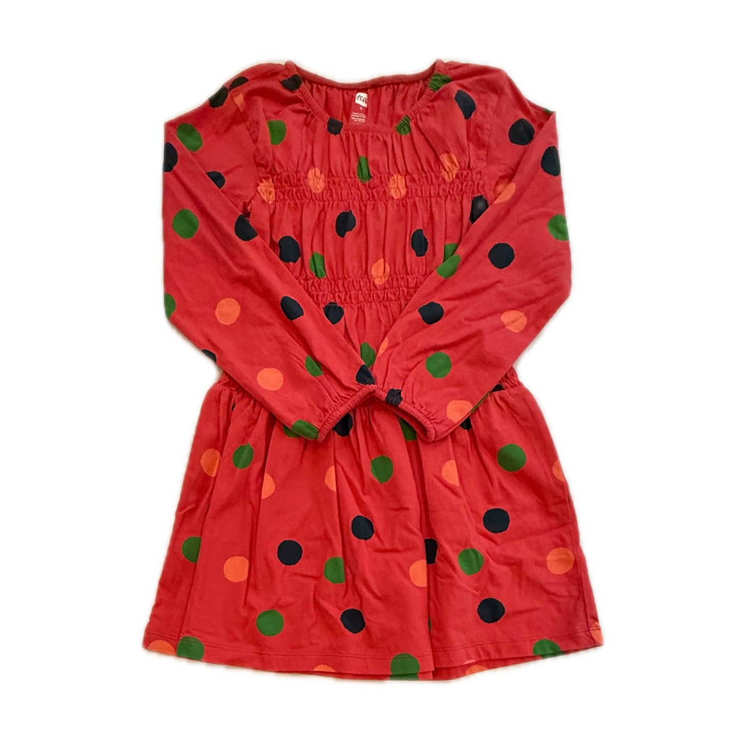 Tea Collection Girls Pink Polka Dots Dress Size: 5T Pink Polka Dots