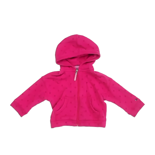 Tommy Hilfiger Girls Pink Polka Dots Hoodie Size: 12 Months Pink Polka Dots