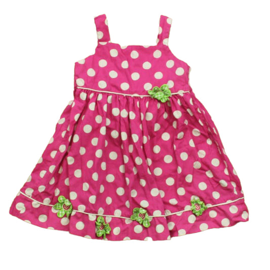 BlueBeri Boulevard Girls Pink Polka Dots Dress Size: 3T Pink Polka Dots