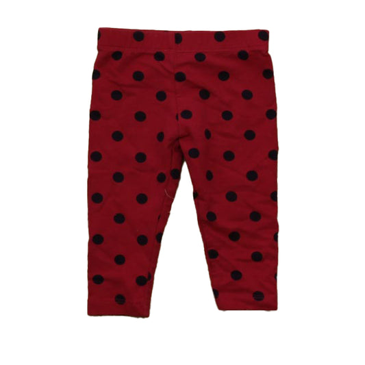 Primary.com Girls Pink Polka Dots Leggings Size: 6-12 Months