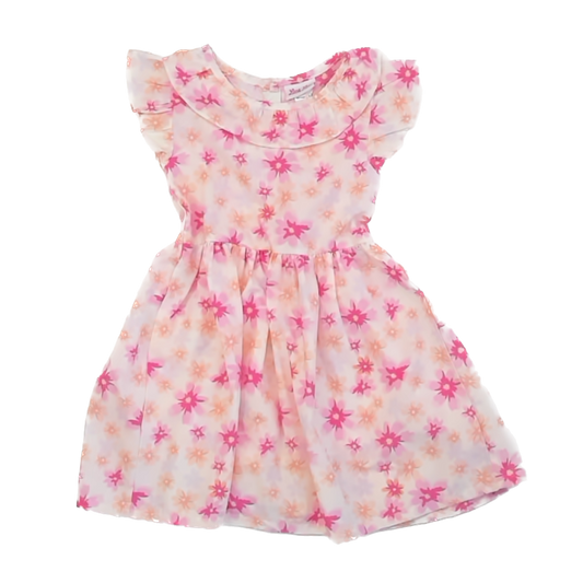 Little Lass Girls Pink | Purple Floral Dress Size: 5T Pink | Purple Floral