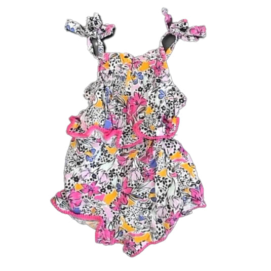 Vince Camuto Girls Pink | Purple Floral Romper Size: 24 Months Pink | Purple Floral