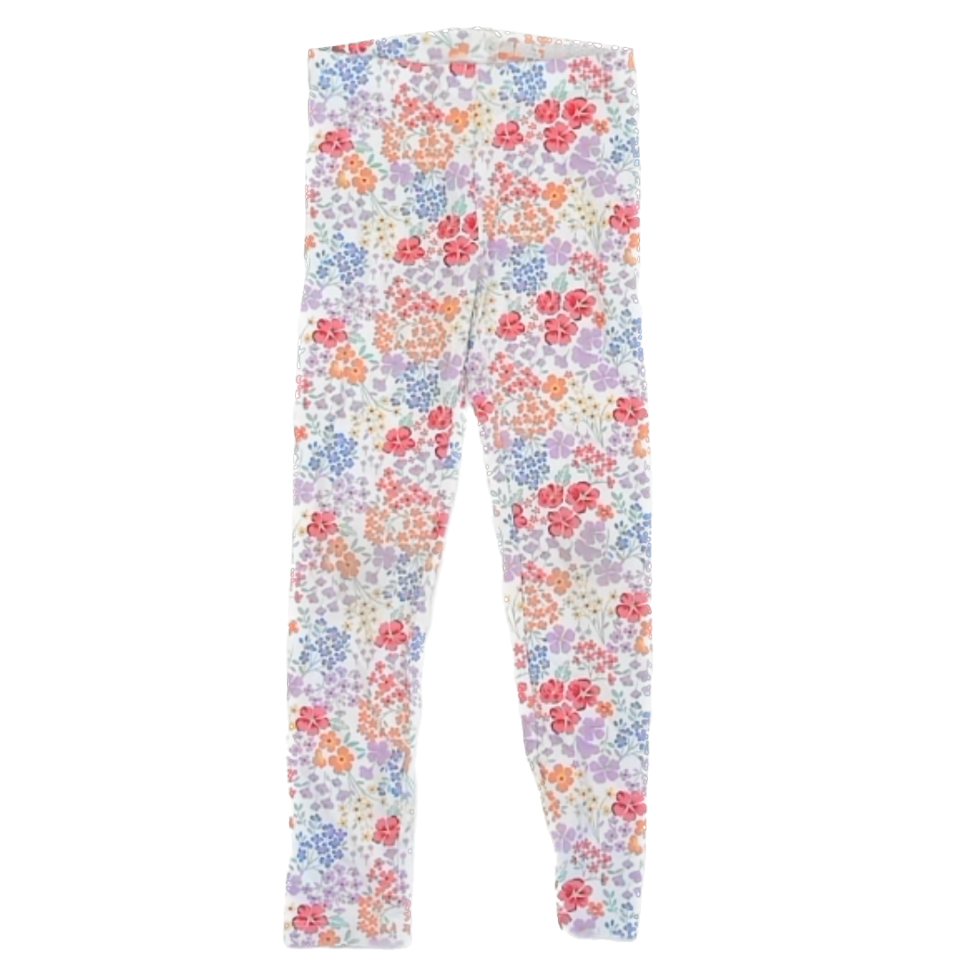 Wonder Nation Girls Pink | Purple Floral Leggings Size: S (6) Pink | Purple Floral