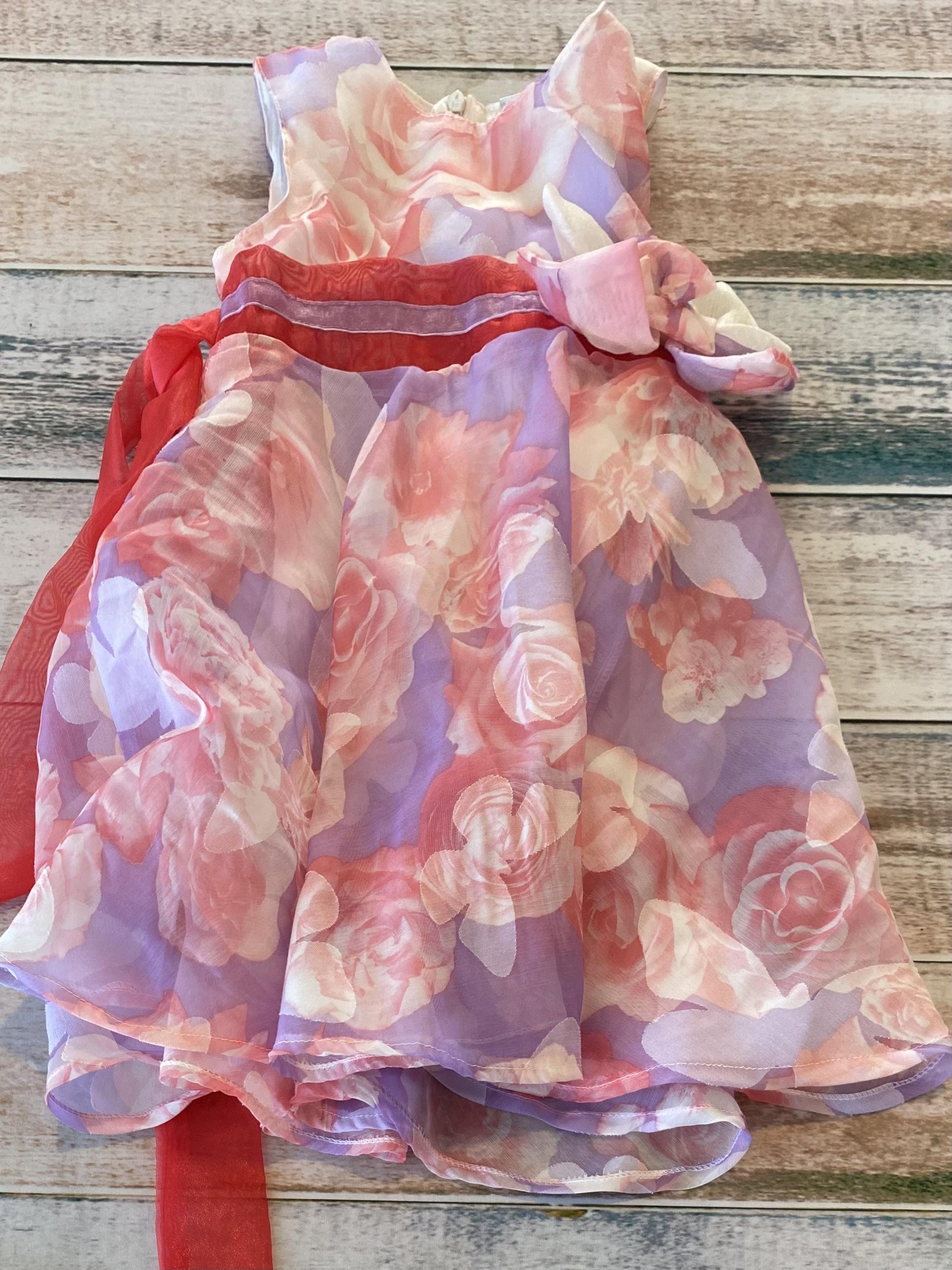 Caramella Girls pink | purple | Flowers Dress Size: 3-4 Years pink | purple | Flowers