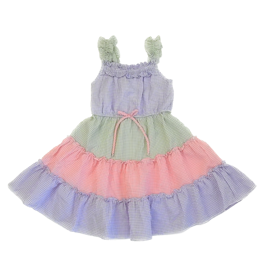 Jona Michelle Girls Pink | Purple | Green Dress Size: 5T Pink | Purple | Green
