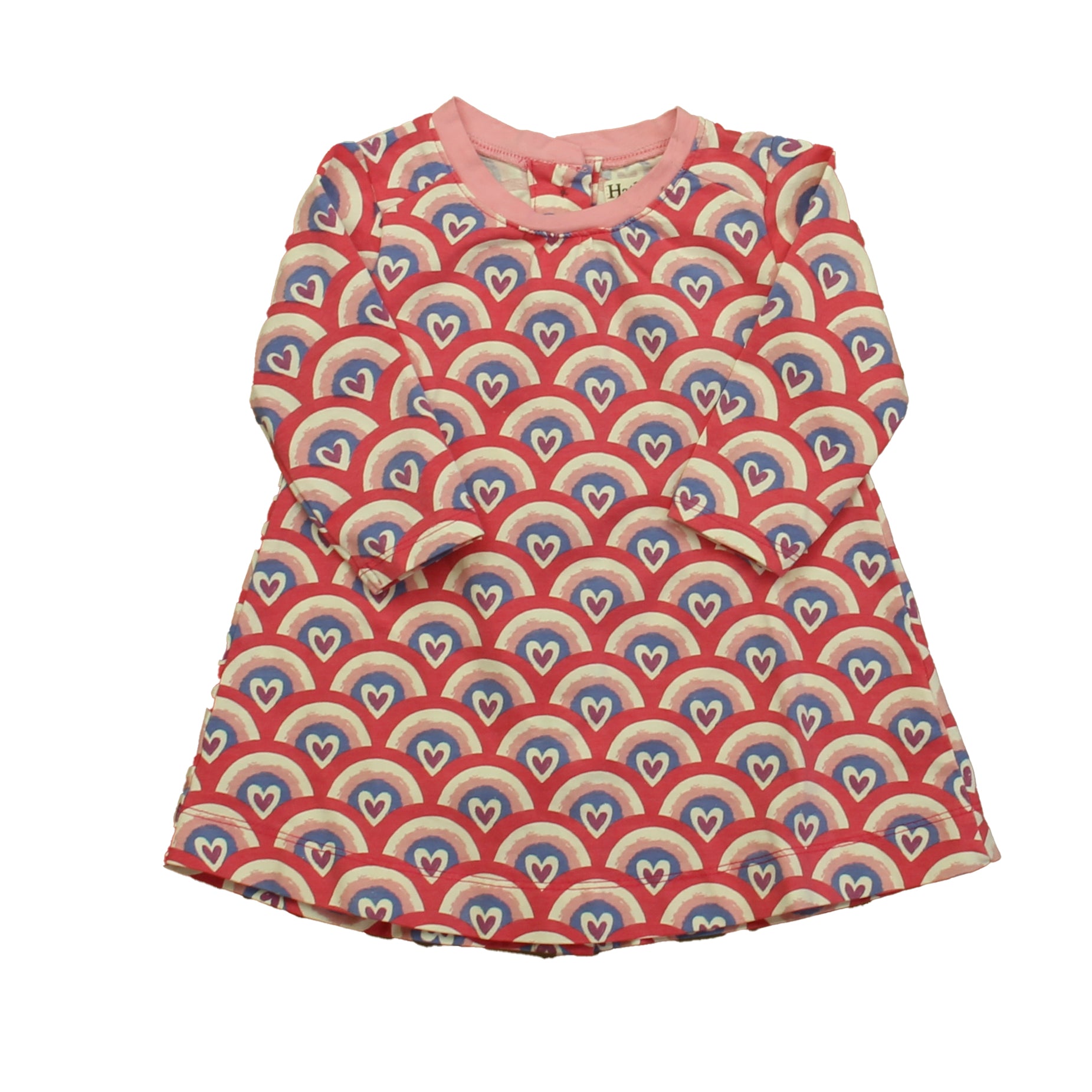 Hatley Girls Pink | Purple Hearts Dress Size: 3-6 Months Pink | Purple Hearts
