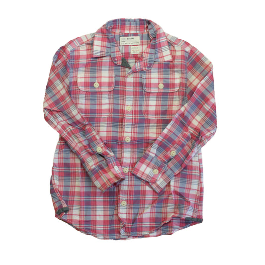 Crewcuts Girls Pink | Purple Plaid Button Down Long Sleeve Size: 4-5T Pink | Purple Plaid