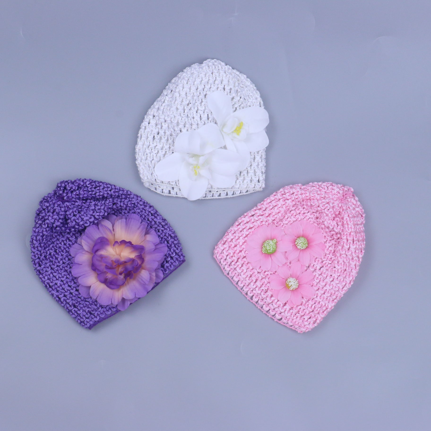 Unknown Brand Girls Pink | Purple | White Hat Size: 0-6 Months Pink | Purple | White