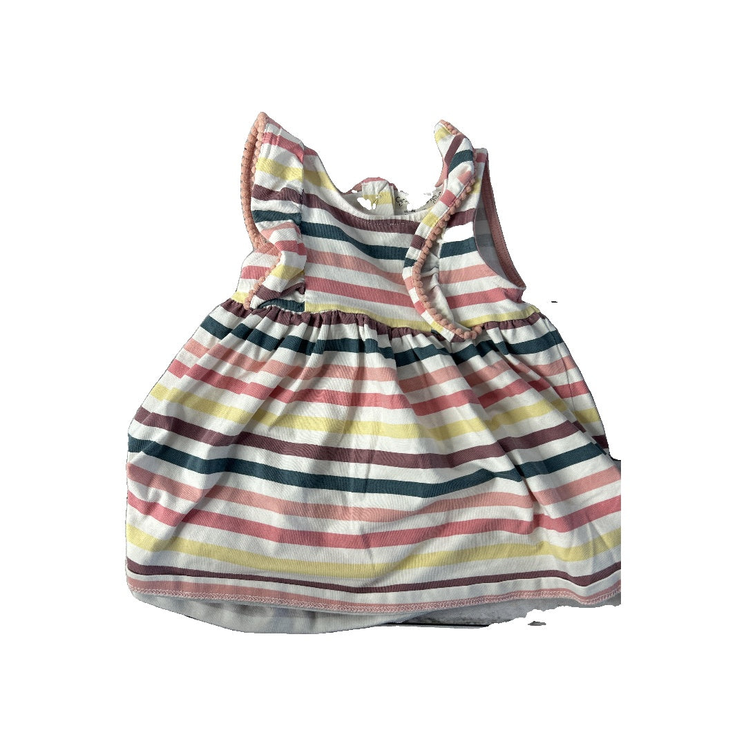 Girls pink | purple | Yellow | Stripe Dress Size: 12-18 months pink | purple | Yellow | Stripe