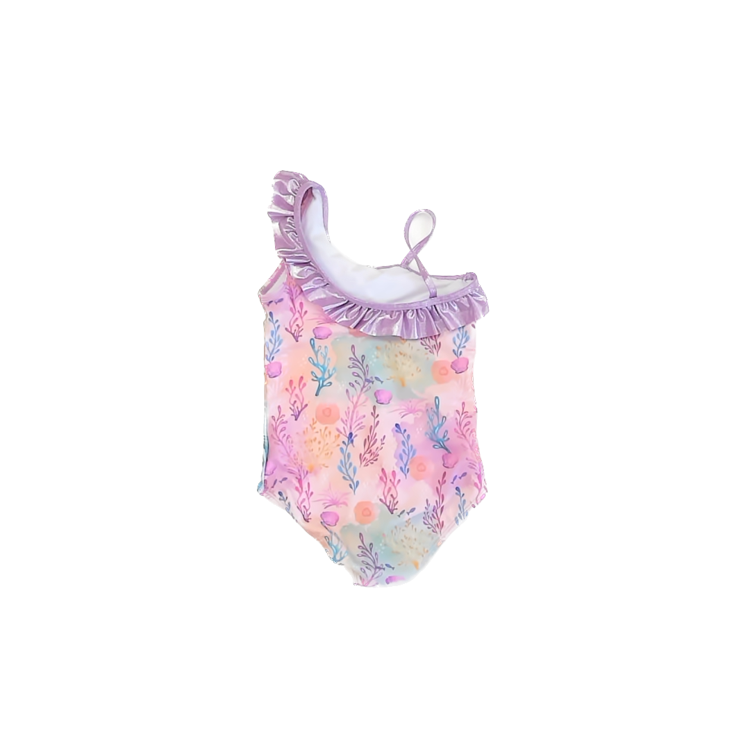 The Little Mermaid Girls Pink | Purple 1-piece Swimsuit Size: 5T Pink | Purple