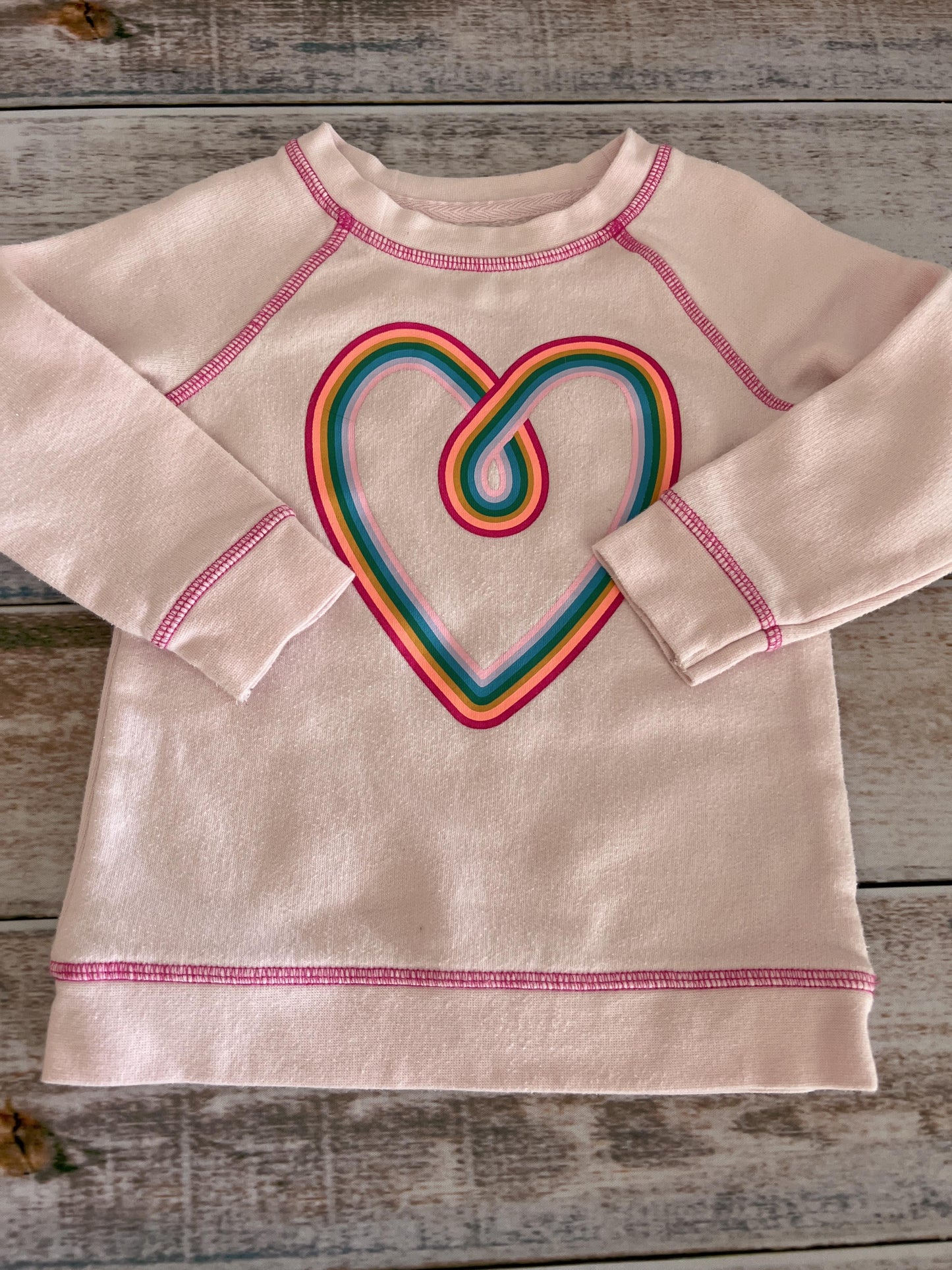 Carters Girls pink | Rainbow | Hearts Sweater Size: 2T pink | Rainbow | Hearts