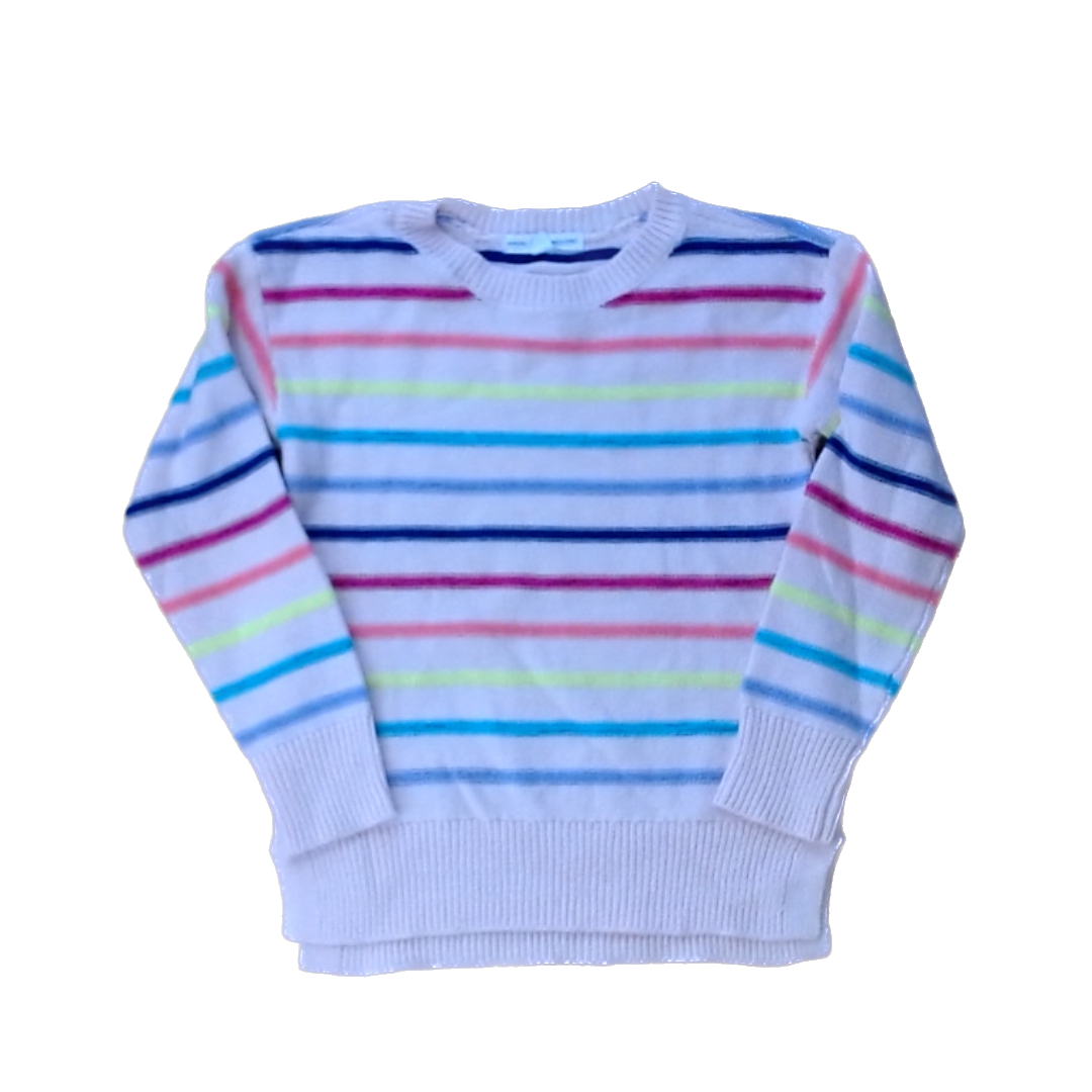 Rockets Of Awesome Girls Pink | Rainbow Stripes Sweater Size: 2T - 5T Pink | Rainbow Stripes