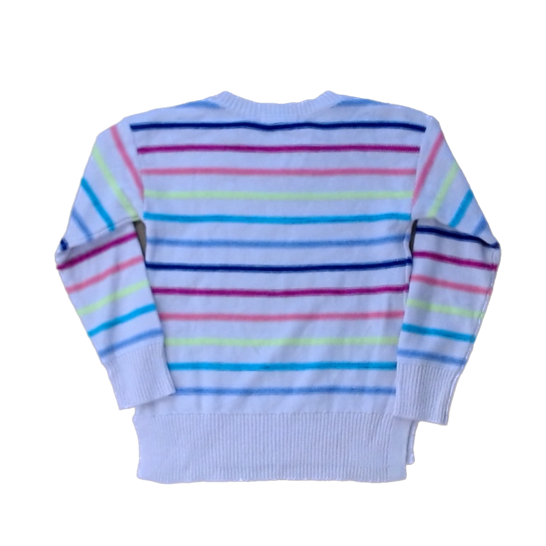 Rockets Of Awesome Girls Pink | Rainbow Stripes Sweater Size: 2T - 5T Pink | Rainbow Stripes