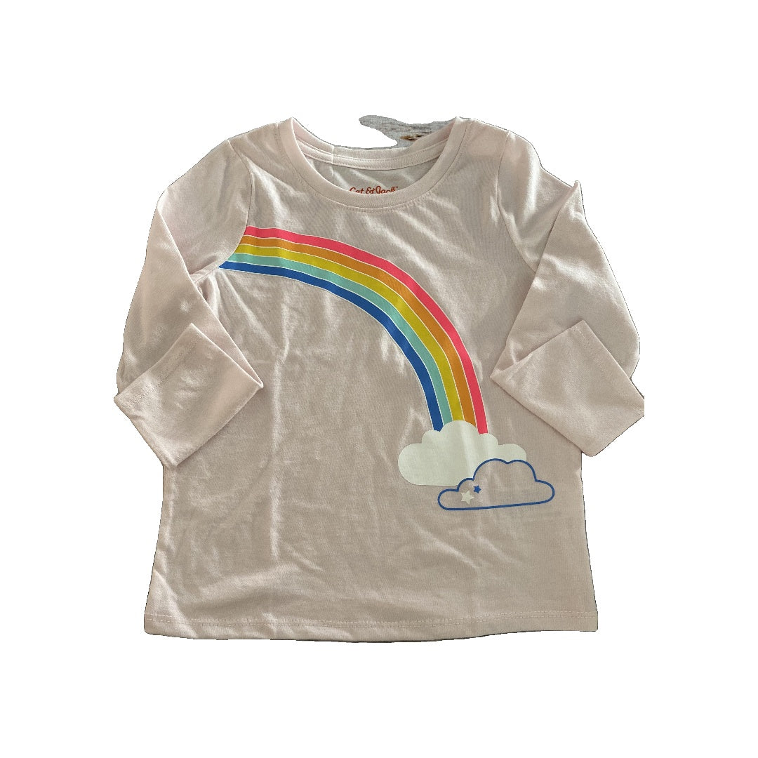 Cat & Jack Girls pink | Rainbow Long Sleeve Shirt Size: 3T pink | Rainbow