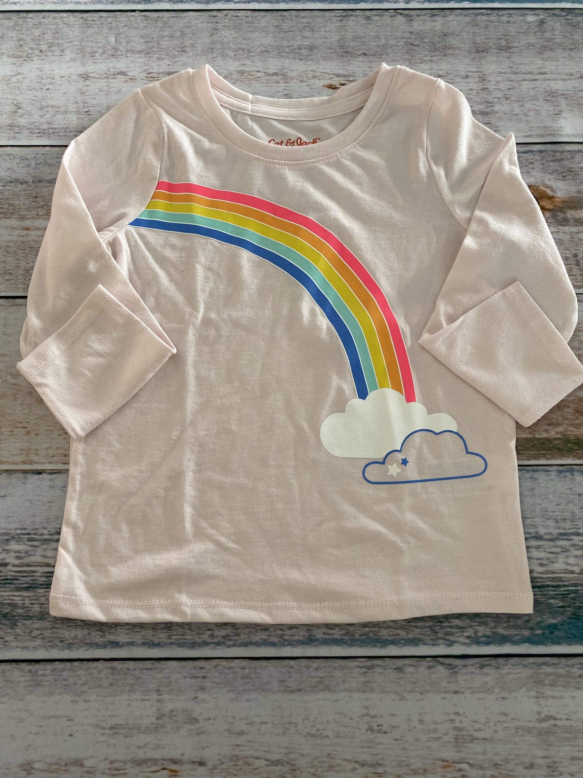 Cat & Jack Girls pink | Rainbow Long Sleeve Shirt Size: 3T pink | Rainbow