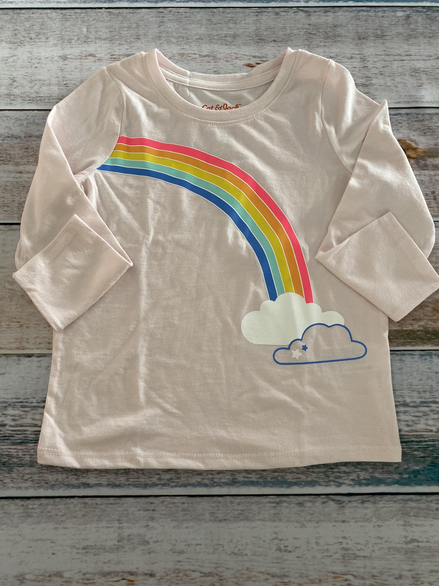 Cat & Jack Girls pink | Rainbow Long Sleeve Shirt Size: 3T pink | Rainbow