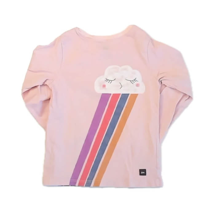 Tea Collection Girls Pink Rainbows Long Sleeve T-Shirt Size: 4T Pink Rainbows