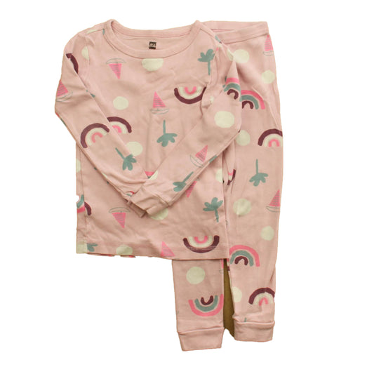 Tea Girls Pink Rainbows 2-piece Pajamas Size: 5T Pink Rainbows