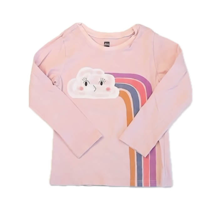 Tea Collection Girls Pink Rainbows Long Sleeve T-Shirt Size: 4T Pink Rainbows