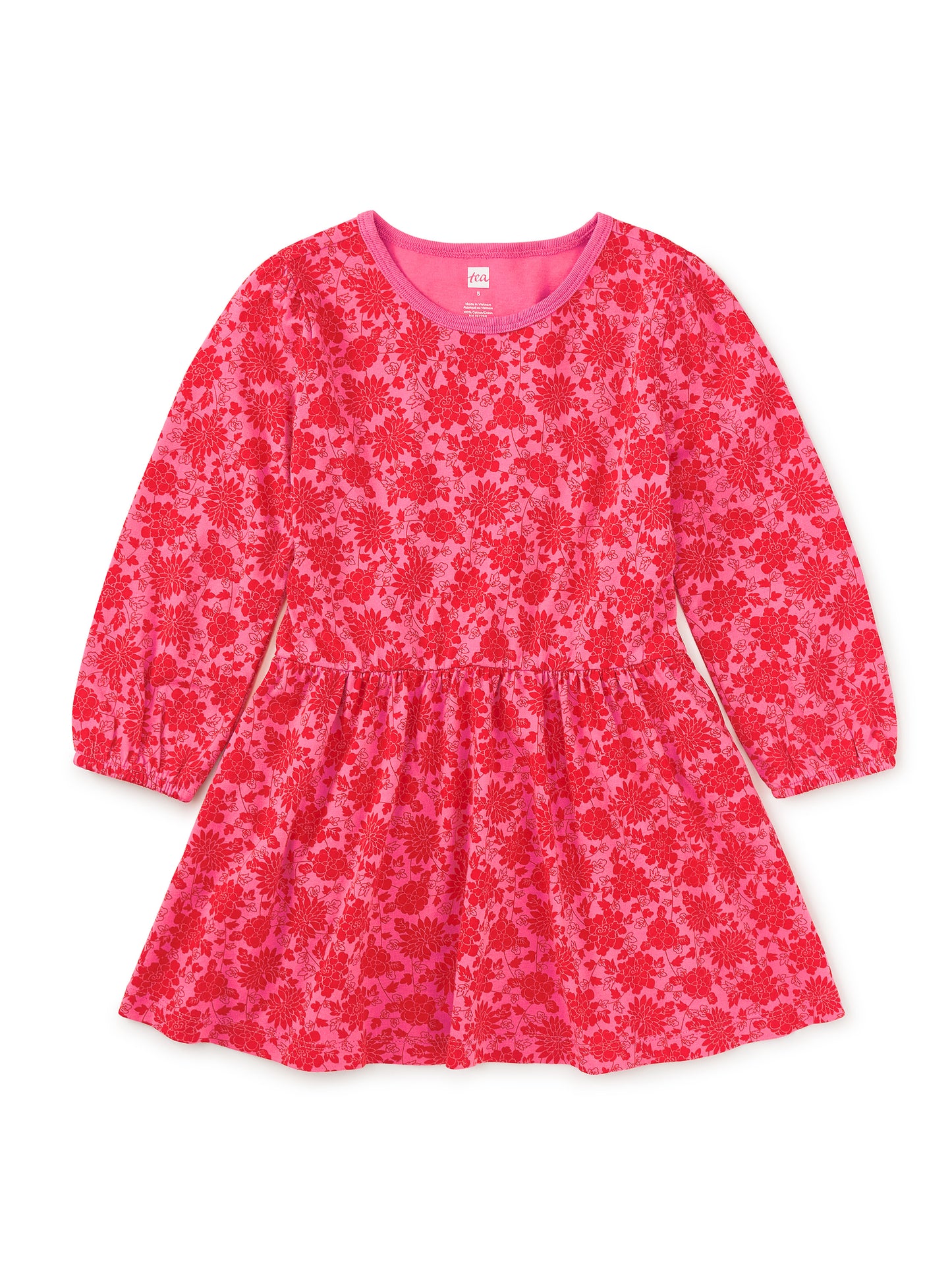 Tea Collection Girls Pink | Red Floral Dress Size: 5T Pink | Red Floral