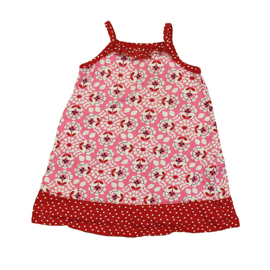 Hanna Andersson Girls Pink | Red Floral Dress Size: 3T