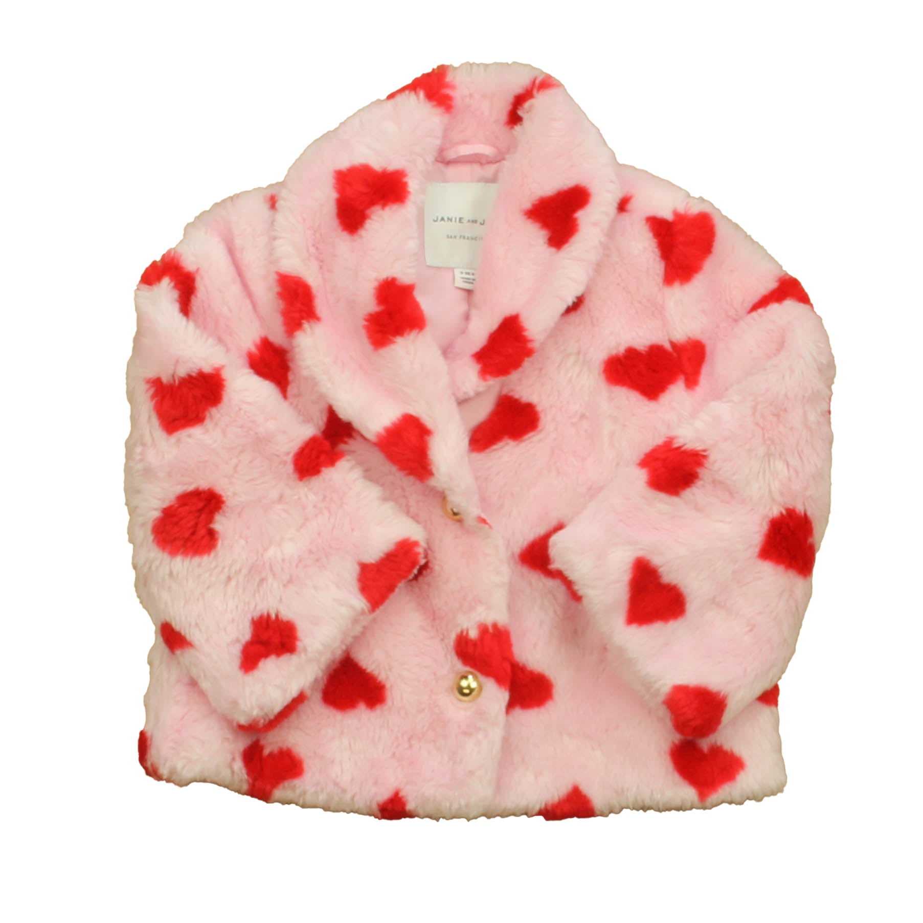 Janie and Jack Girls Pink |Red Hearts Jacket Size: 3-4T Pink |Red Hearts