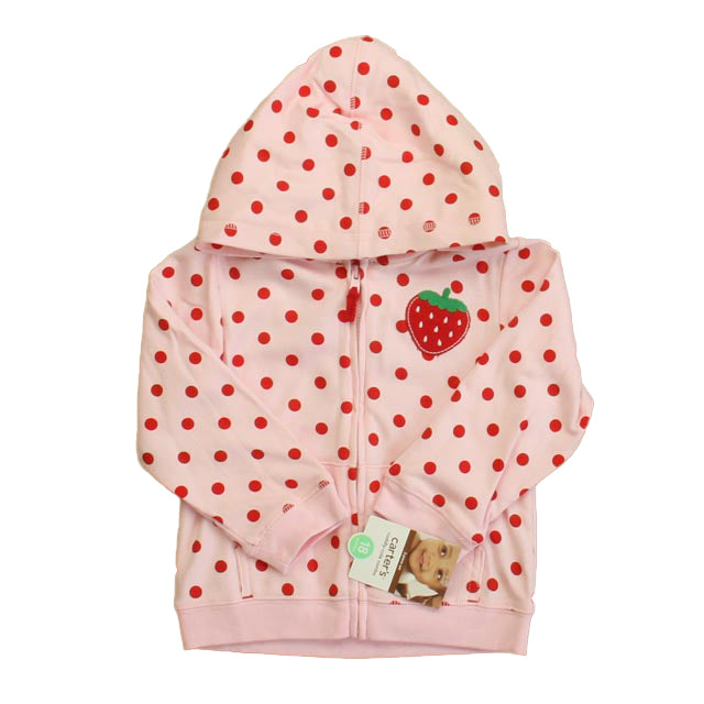 Carter's Girls Pink | Red Strawberries Hoodie Size: 18 Months