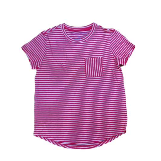 Rockets Of Awesome Girls Pink Red |White Stripes Short Sleeve Shirt Size: 12 Years Pink Red |White Stripes