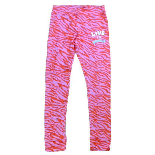 Rockets Of Awesome Girls Pink | Red Zebra Stripes Pants Size: 14 Years Pink | Red Zebra Stripes