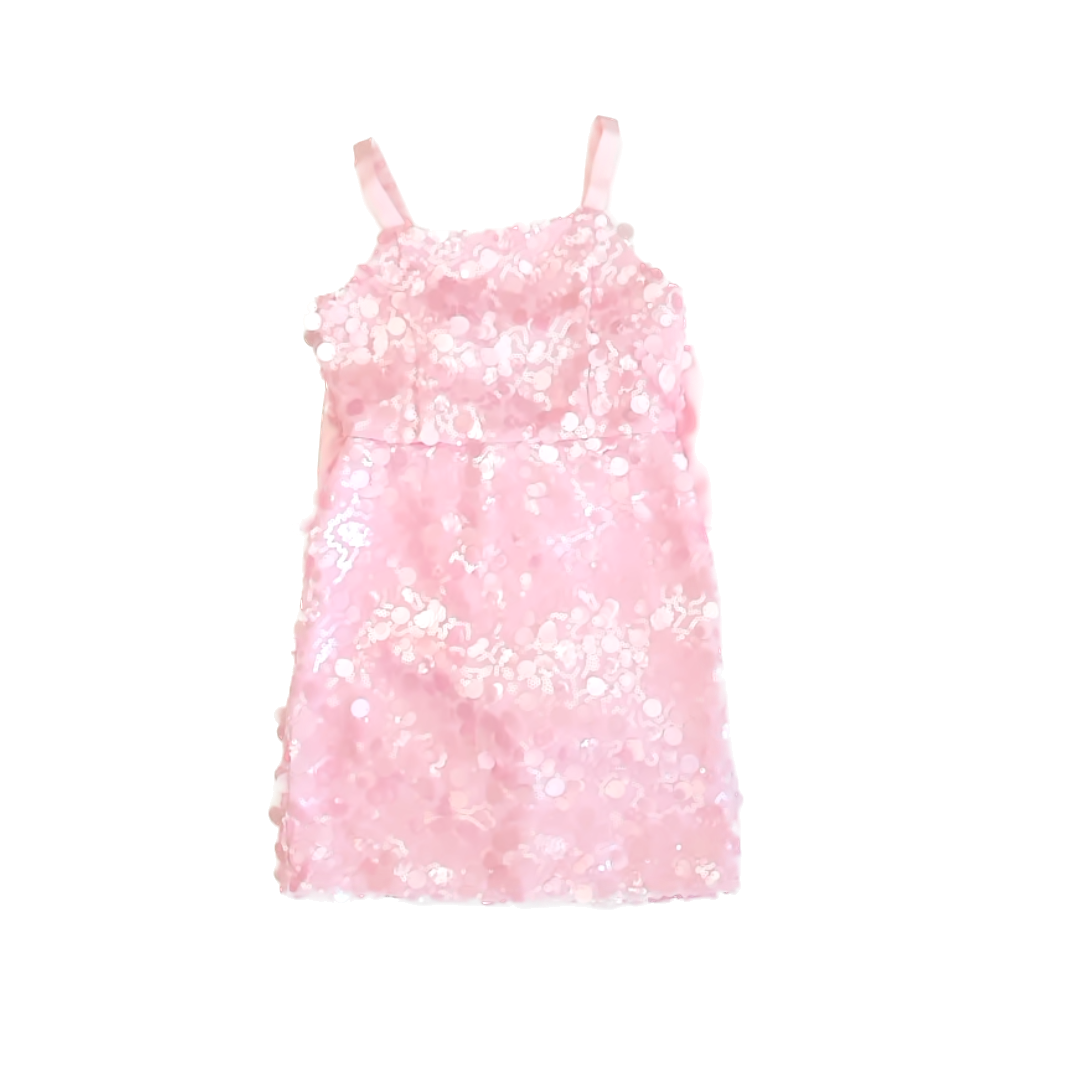 Rare Editions Girls Pink Sequin Special Occasion Dress Size: 12 Years Pink Sequin