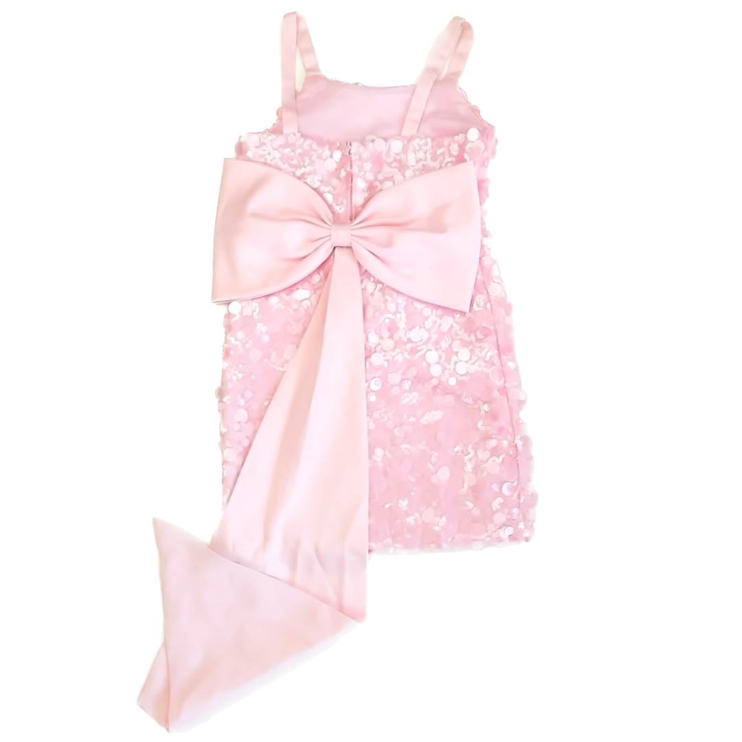 Rare Editions Girls Pink Sequin Special Occasion Dress Size: 12 Years Pink Sequin