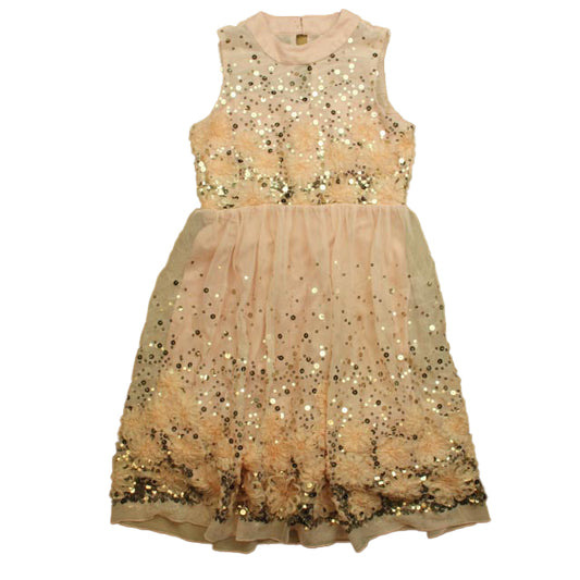 Poppies and Roses Girls Pink Sequins Special Occasion Dress Size: 16 Years